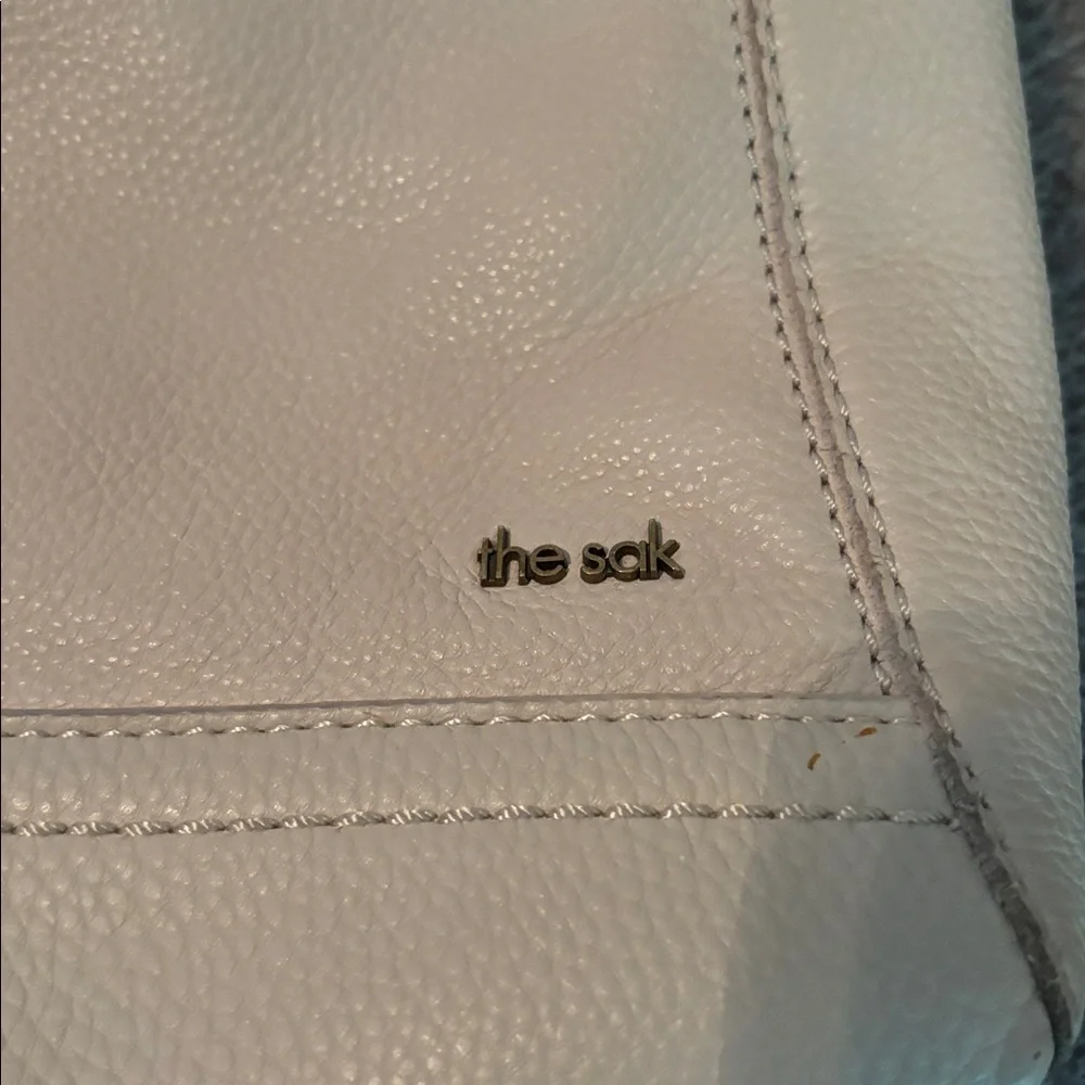 The Sak Cream Leather Crossbody Shoulder Bag with Tan Strap - Picture 2 of 11
